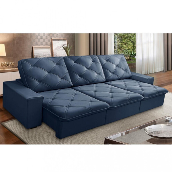 Sofá 4 Lugares Retrátil Reclinável Veludo 290cm Maldivas Ferg