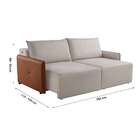 Sofá 4 Lugares Retrátil Urban Com Entrada Usb Linho Bege E Ca