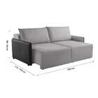 Sofá 4 Lugares Retrátil Urban Linho Cinza E Preto 260 Cm