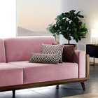 Sofá 4 Lugares Rosé Em Veludo 2,40m Séfora