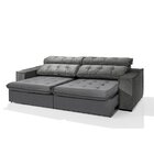 Sofá 4 Lugares Safira 252cm Cinza