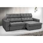 Sofá 4 Lugares Safira 252cm Cinza