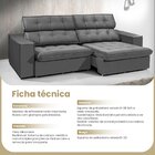 Sofá 4 Lugares Safira 252cm Cinza