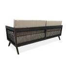 Sofá 4 Lugares Saibi Ozki 240cm Poliéster Bege Madeira Eucali