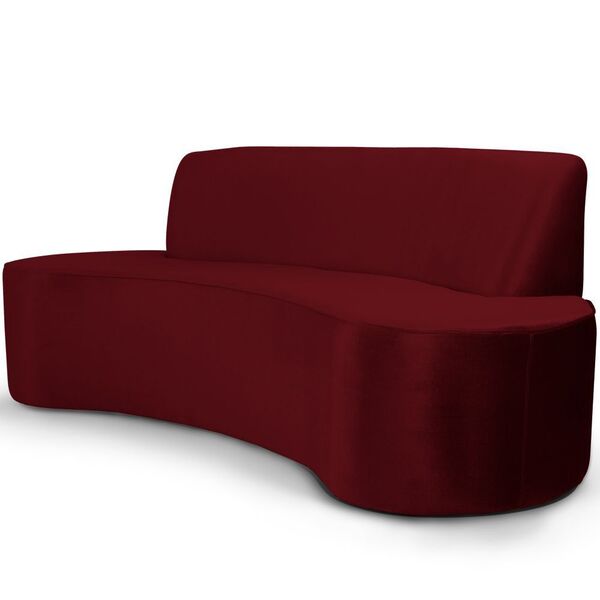 Sofá 4 Lugares Sala De Estar 260 Cm Bélgica Veludo Marsala G1