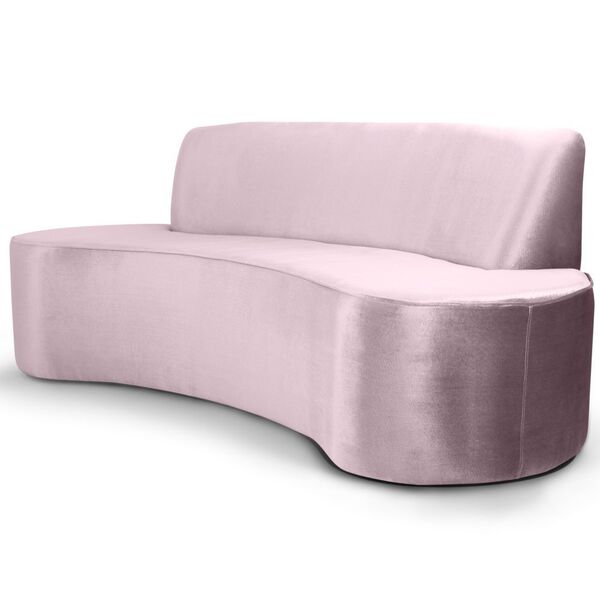 Sofá 4 Lugares Sala De Estar 260 Cm Bélgica Veludo Rosê G15 -