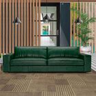 Sofá 4 Lugares Sala De Estar 270 Cm Pés Madeira Oslo Couro/ve