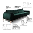 Sofá 4 Lugares Sala De Estar Bipartido Base De Madeira Euro 2