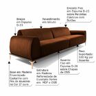 Sofá 4 Lugares Sala De Estar Bipartido Base De Madeira Euro 2