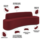 Sofá 4 Lugares Sala De Estar Cancún D02 Veludo Marsala 260 Cm