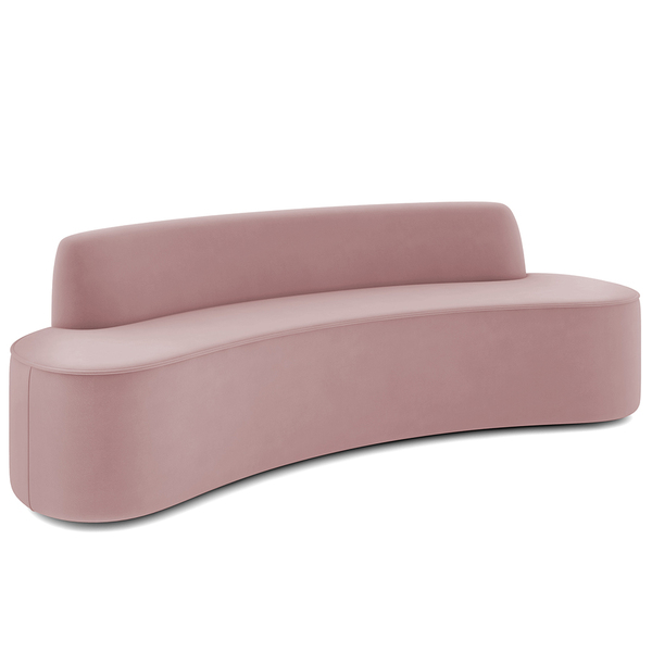 Sofá 4 Lugares Sala De Estar Cancún D02 Veludo Rosê 280 Cm D-