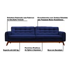 Sofá 4 Lugares Sala De Estar Eros 260 Cm Veludo Azul Bic Base