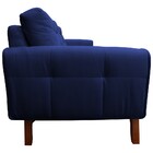 Sofá 4 Lugares Sala De Estar Eros 260 Cm Veludo Azul Bic Base