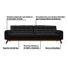 Sofá 4 Lugares Sala De Estar Eros 260 Cm Veludo Preto Base Fi