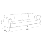 Sofá 4 Lugares Sala De Estar Living 290cm Pés Industrial Evan