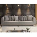 Sofá 4 Lugares Sala De Estar Recepção 264cm Pretty Linho Cinz