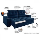 Sofá 4 Lugares Santiago Retrátil E Reclinável Azul - Viero Mó