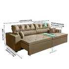 Sofá 4 Lugares Smart 262cm Retrátil Carregamento Usb Castor