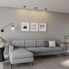 Sofá 4 Lugares Surprised Com Chaise Esquerdo Pé Palito Linho