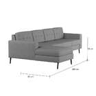 Sofá 4 Lugares Surprised Com Chaise Esquerdo Pé Palito Linho