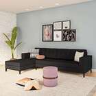 Sofá 4 Lugares Surprised Com Chaise Esquerdo Pés E Base Em Ma