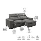 Sofá 4 Lugares Turmalina 252cm Cinza