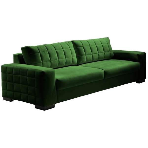 Sofá 4 Lugares Verde Em Veludo 2,40m Athor Leroy Merlin