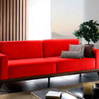 Sofá 4 Lugares Vermelho Em Veludo 2,80m Séfora Plus