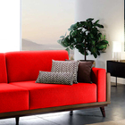 Sofá 4 Lugares Vermelho Em Veludo 2,80m Séfora Plus