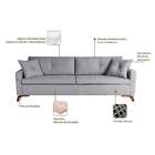 Sofá 4 Lugares Viena Linho Cinza 250 Cm