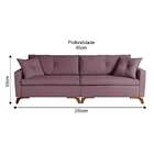 Sofá 4 Lugares Viena Veludo Rosa