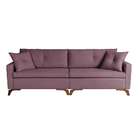 Sofá 4 Lugares Viena Veludo Rosa