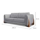 Sofá 4 Lugares Yves Linho Cinza
