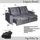 Sofá 5 Lugares 2,90m Retrátil E Reclinável Zyan Bom Pastor