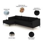 Sofá 5 Lugares 326cm Com Chaise Esquerdo Eko Couro Preto Z55