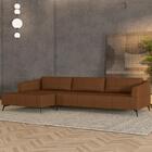 Sofá 5 Lugares 326cm Com Chaise Esquerdo Eko Couro Telha Z55