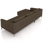 Sofá 5 Lugares 346cm Com Chaise Esquerdo Eko Couro Castanho Z