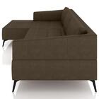 Sofá 5 Lugares 346cm Com Chaise Esquerdo Eko Couro Castanho Z