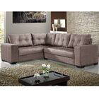 Sofá 5 Lugares Bia De Canto Suede Marrom Claro G30 - Império