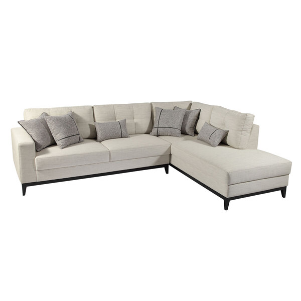 Sofá 5 Lugares Canto Living 248 Cm Capri Chaise Pé Palito Mad