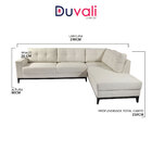 Sofá 5 Lugares Canto Living 248 Cm Capri Chaise Pé Palito Mad