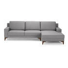 Sofá 5 Lugares com Chaise Cinza 300cm Aurora