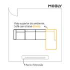 Sofá 5 Lugares Com Chaise Direito Clássico Linho Bege