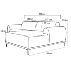 Sofá 5 Lugares Com Chaise Direito Para Sala De Estar Molino 3