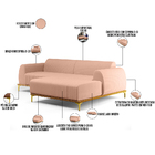 Sofá 5 Lugares Com Chaise Direito Para Sala De Estar Molino 3