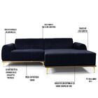 Sofá 5 Lugares Com Chaise Direito Para Sala Molino 320 Cm D02
