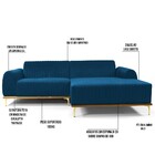 Sofá 5 Lugares Com Chaise Direito Para Sala Molino 320 Cm D02