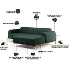 Sofá 5 Lugares Com Chaise Direito Sala Estar Molino 300cm D02