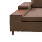 Sofá 5 Lugares Com Chaise Esquerdo Clássico Linho Marrom