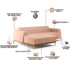 Sofá 5 Lugares Com Chaise Esquerdo Para Sala De Estar Molino